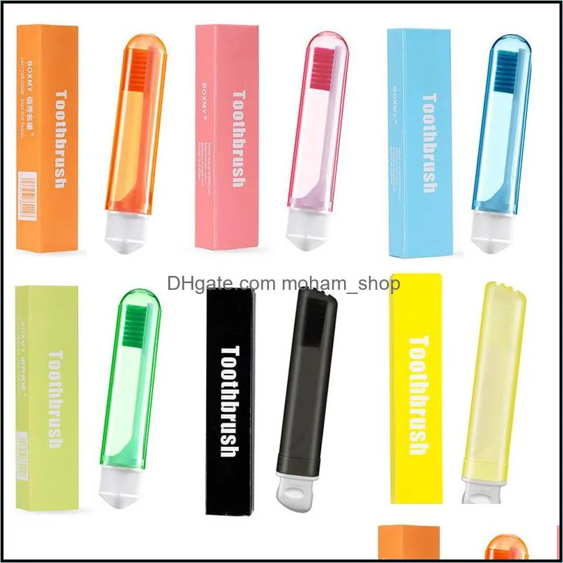 folding colorful super soft bristles travel toothbrush compact storage travel outdoor easy to carry toothbrush