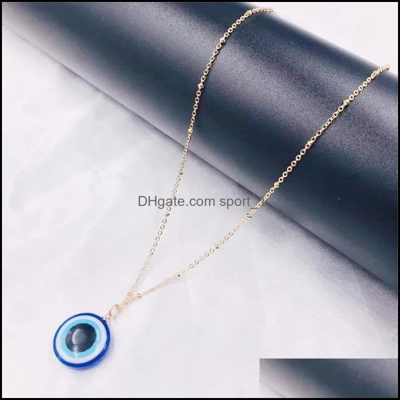 plastic pendant necklaces devil eye gold sliver necklace double sided fashion jewelry for men women 3 2nh q2