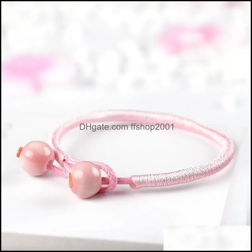  fashion women lucky bracelets bead red string ceramic bracelets bangles men handmade accessories lovers lucky jewelry