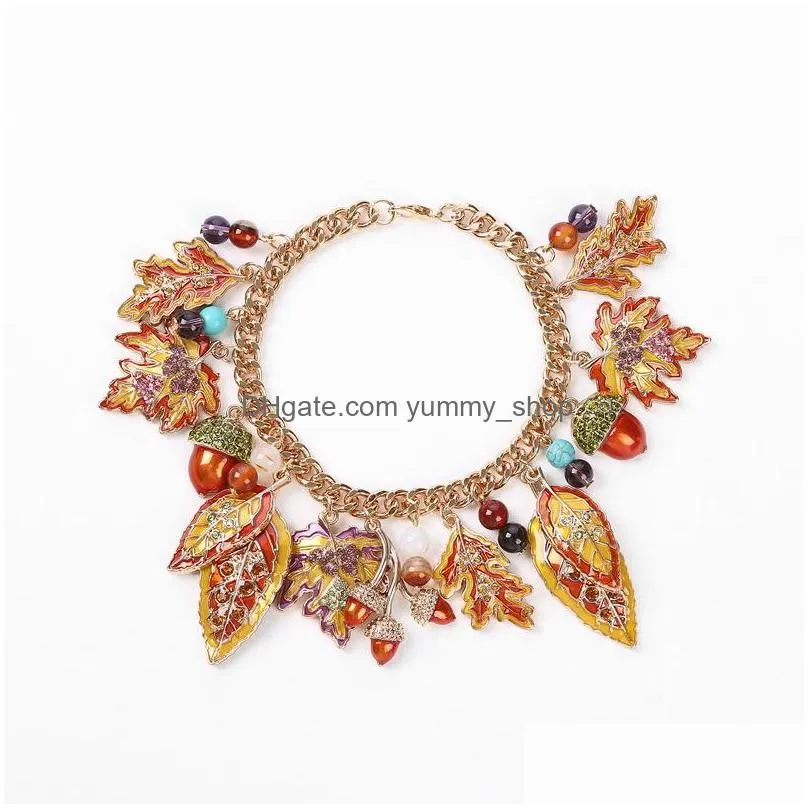 fashion jewelry cartoon animals heart snowflake charms bracelet halloween christmas glaze pendant bracelets