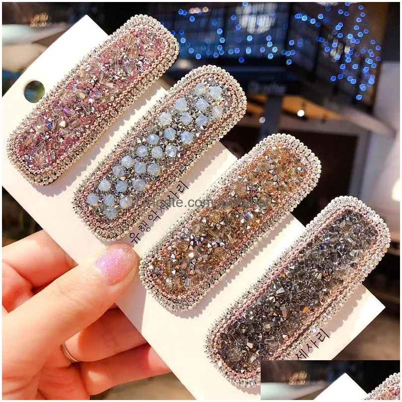 fashion jewelry rhinstone crystal beads hairpin hair clip shinning hair clip bobby pin barrette