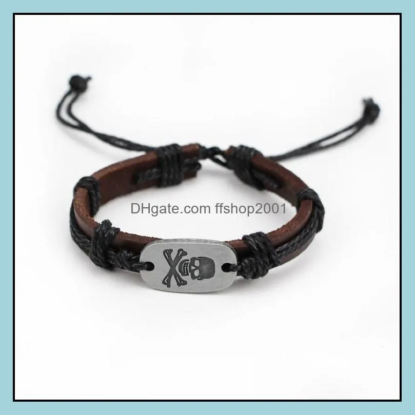 charm bracelets for women punk bracelet bangles gold head wristband cuff leather bracelet for men leather bracelet