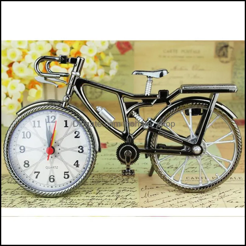 bicycle shape alarm clocks household table alarm clock creative retro number mute alarm clock placement home decoration gift dbc