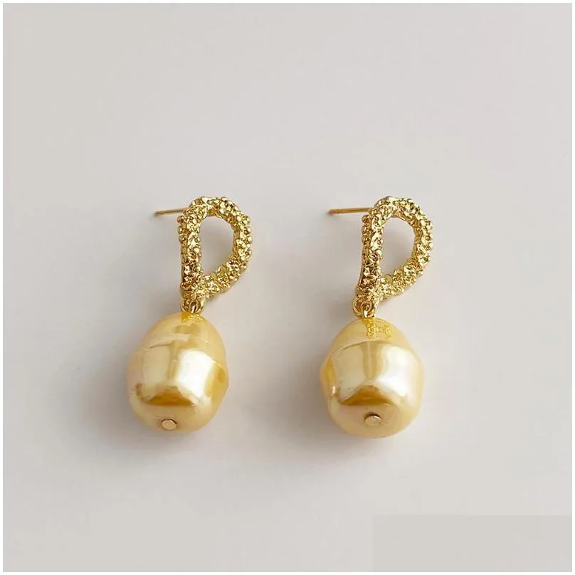 dangle earrings statement fashion baroque big bright pearl for women 3 colors personality brincos