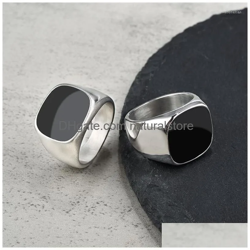 cluster rings personality elegant frosted ring smooth mens black rock punk cool fashion signet for men party jewelry wholesale