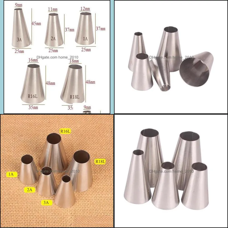 baking pastry tools 5pcs kitchen accessories stainless steel nozzle set round cake nozzles for cream decoration diy decorating tips