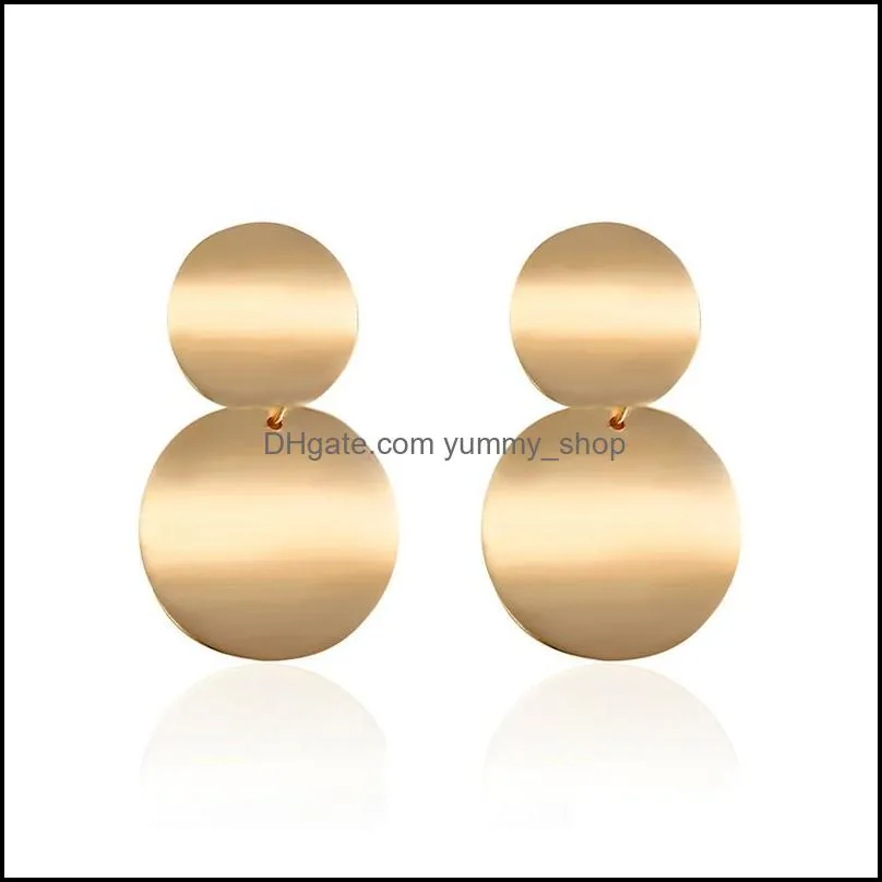  design geometric earrings gold silver color statement round circle metal earring for women wholesale jewelry