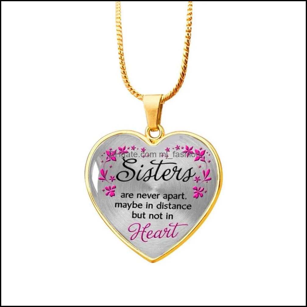 foreign trade stainless steel necklace sister heart peach heart alloy pendant jewelry heart keychain custom