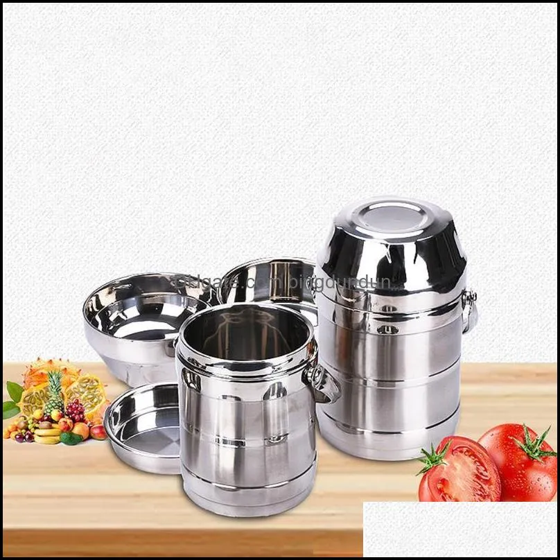 1.5l stainless steel vacuum insulated barrel lunch box large capacity multilayer portable school office camping dinnerware sets