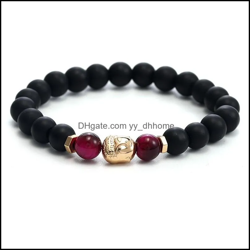  adjustable life tree charm bracelet natural stone matte bead bracelet yoga healing crystal stretch buddha bracelet for women men