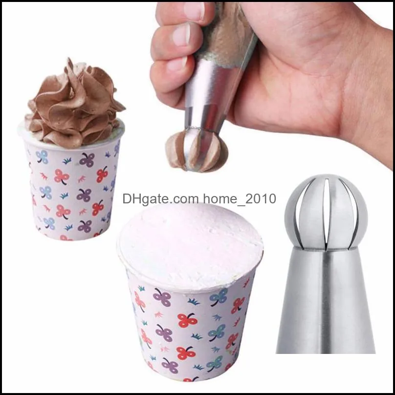 types cake decorating tools grade stainless steel cream flowers mold squeezer diy chocolate cup pastry bag cookware baking 