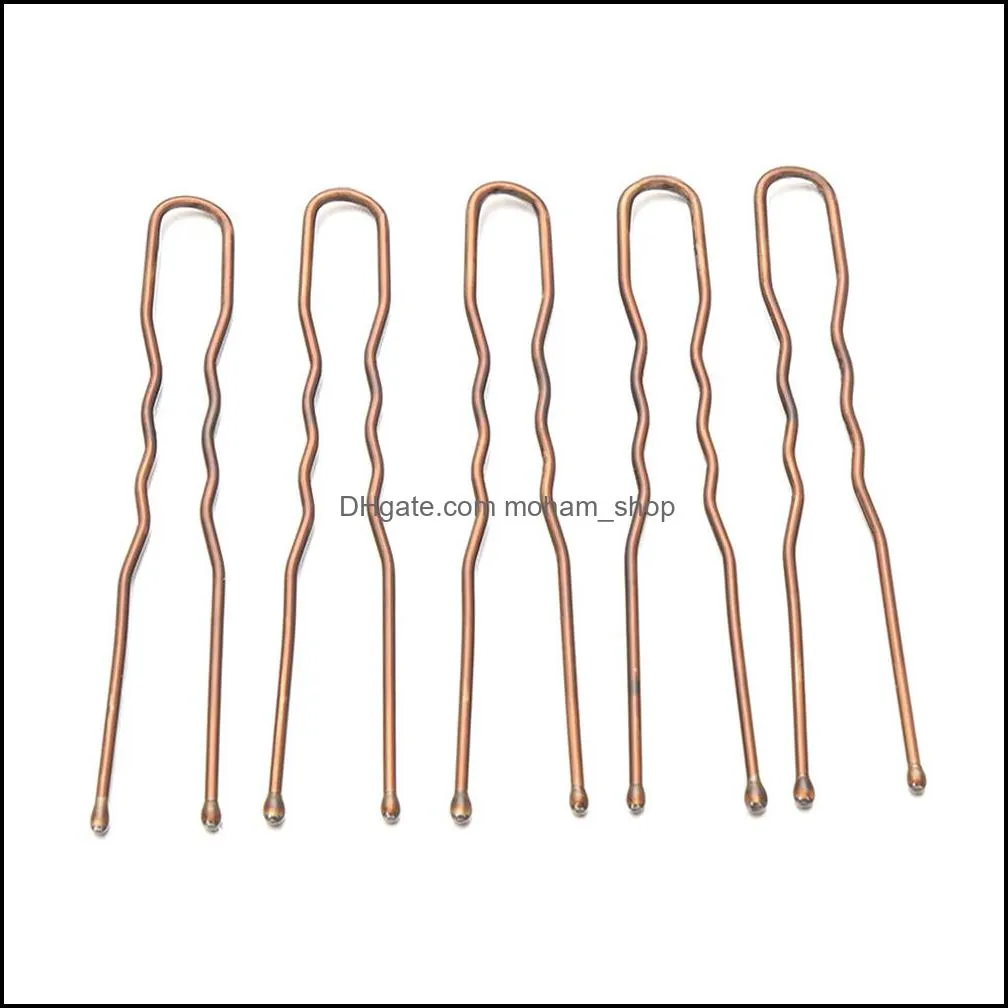 bead making tools 50pcs/bag 6cm u shaped alloy hairpins waved hair clips simple metal bobby pins barrettes bridal hairstyle tools