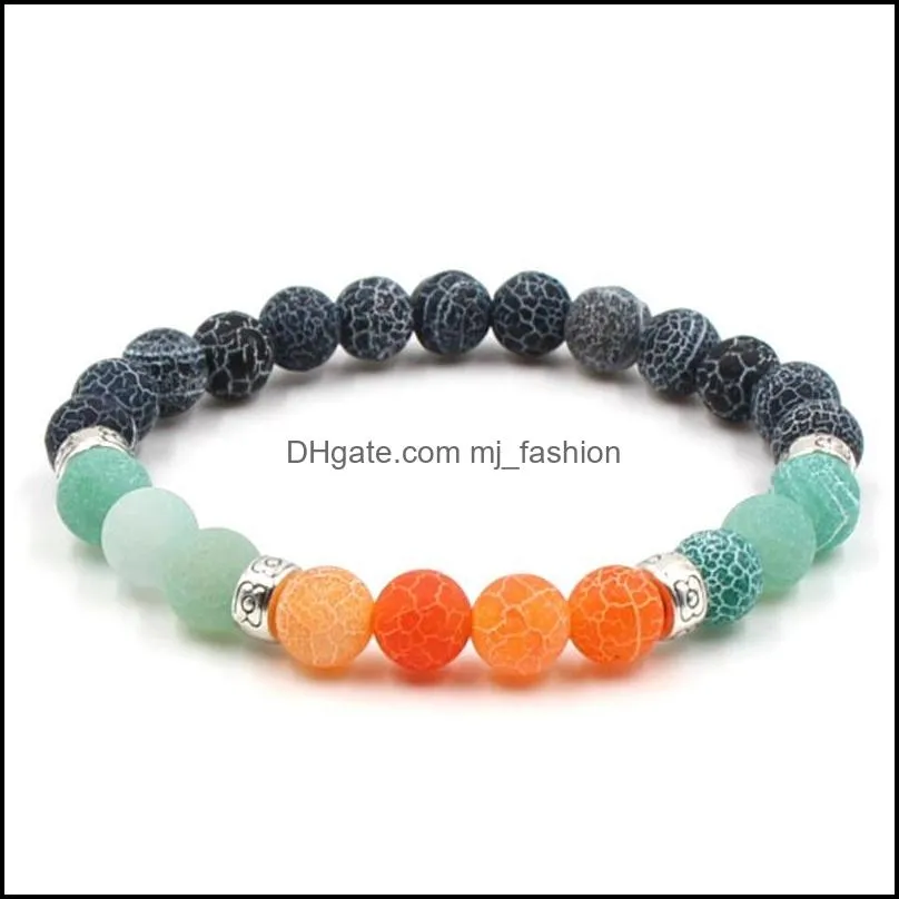 stone chakra bracelet weathering agate stone healing bracelet men women jewelry elastic bead bracelet