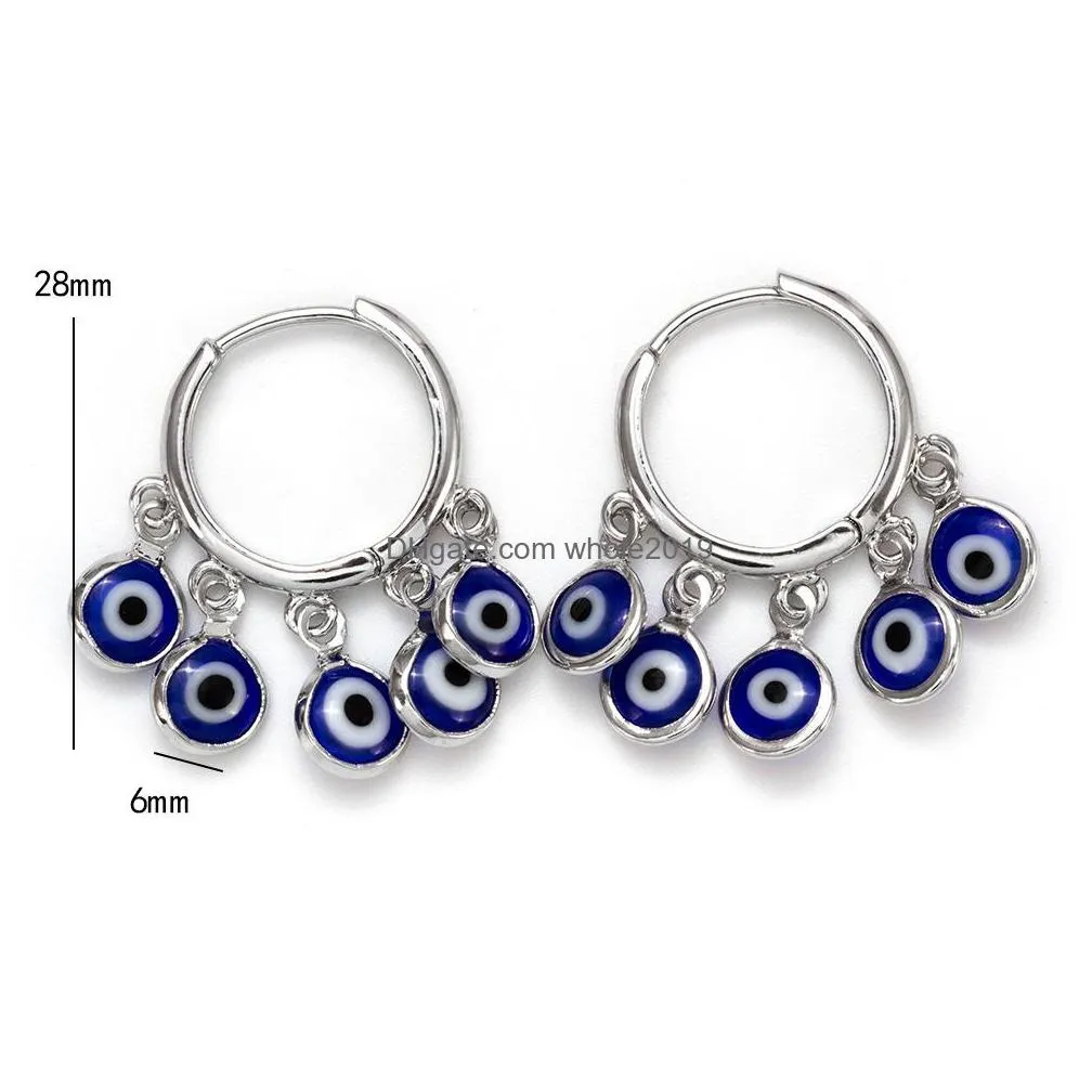 fashion jewelry turkish symbol evil eye dangle earrings blue eyes hoop earring