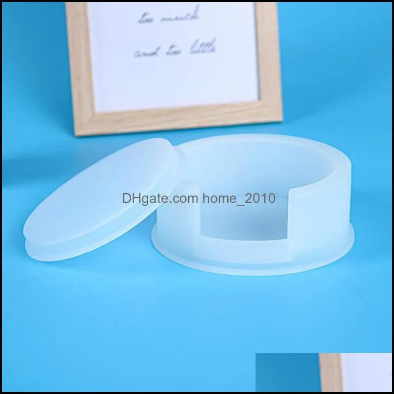 coasters resin molds storage box mold with 4 pcs round casting molds for diy epoxy resin cups mats baking pastry tools