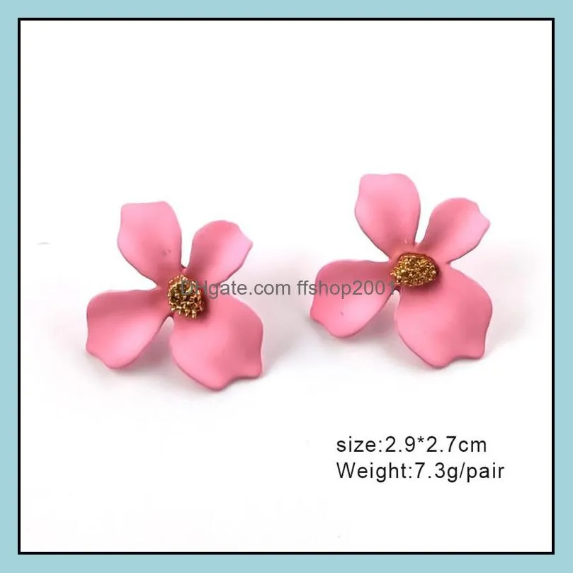 personalized candy color flower stud earring fashion small flower earrings for women girls korea style jewelry