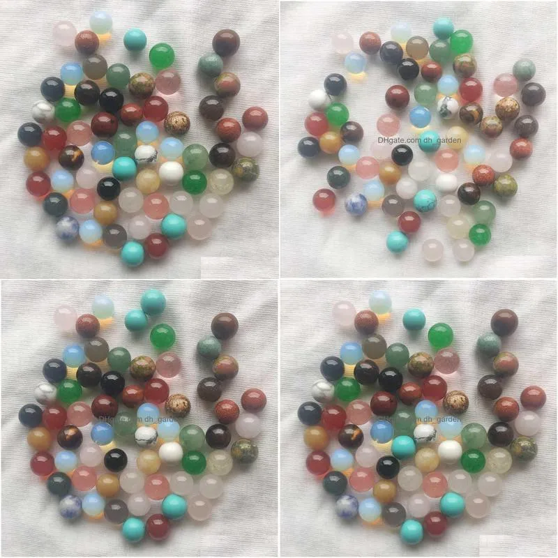 8mm natural stone mix round ball shape no hole beads for jewelry accessories making wholesale hand piece home decoration gifts