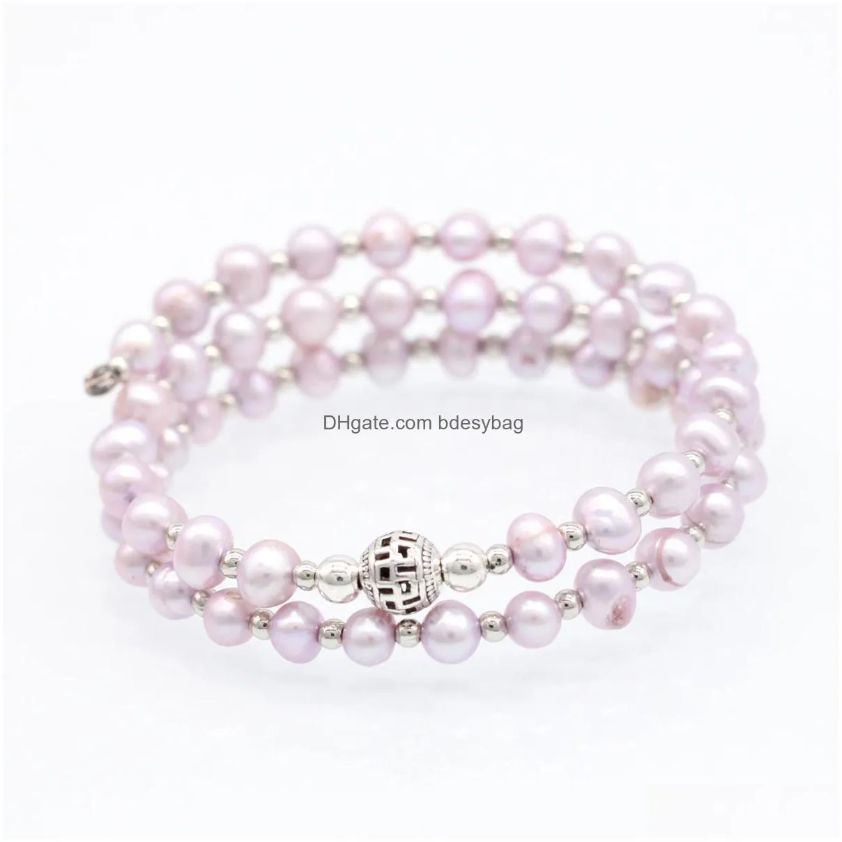 love wish pearl wrap bracelet freshwater cultured dyed color pearl bangle adjustable pearl beads bracelet jewelry for women