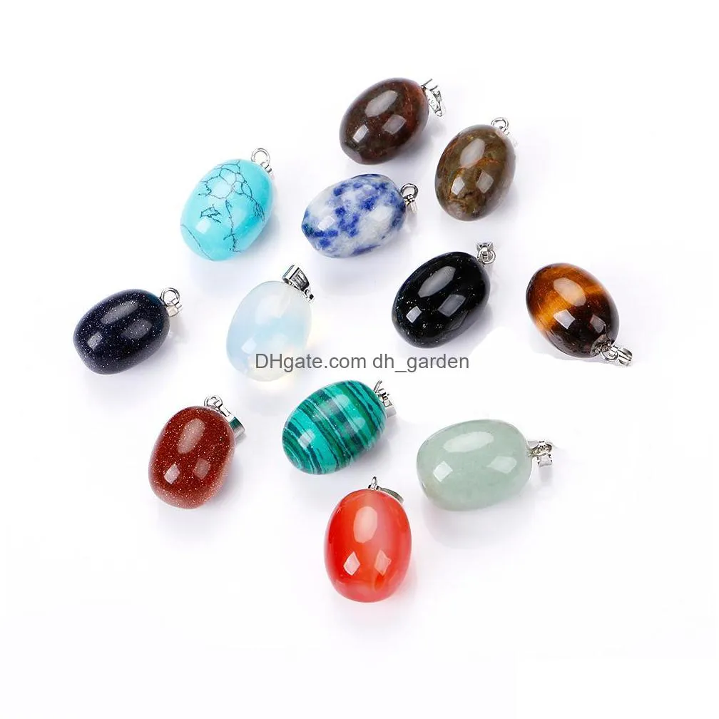 natural crystal rose quartz stone pendant oval ball shape necklace chakra healing jewelry for women men
