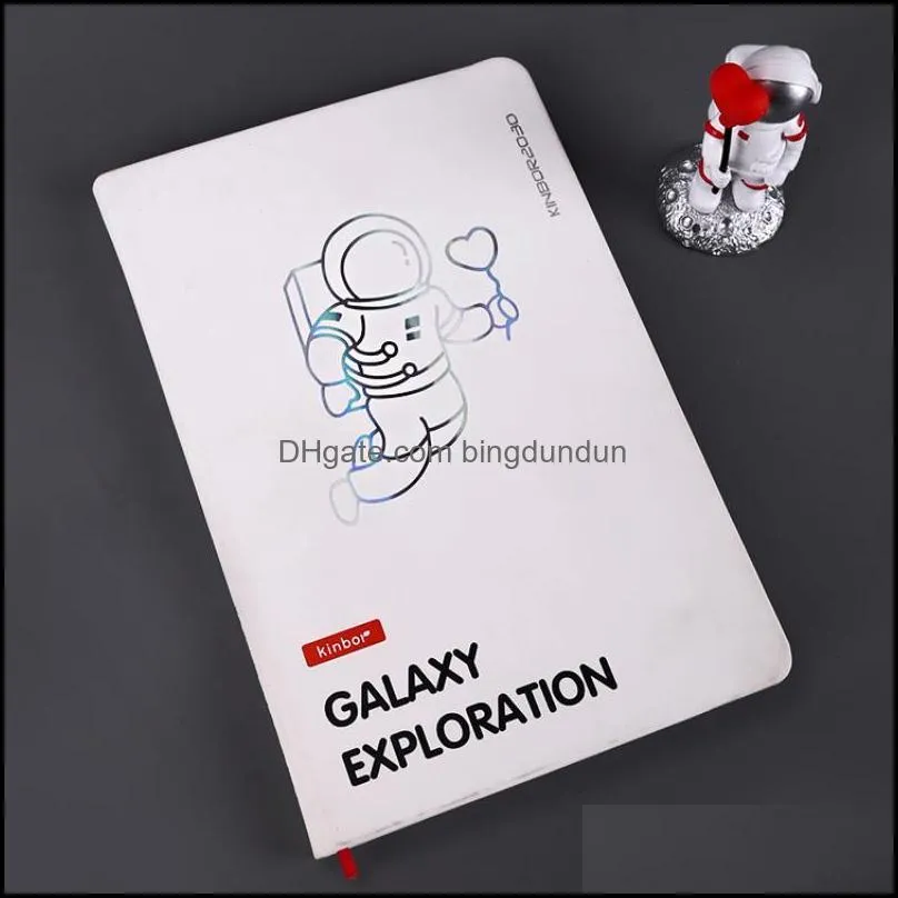 notepads galaxy exploration creative hardcover band notebook a5 diary agenda grid/blank paper 96 sheets diy 2022 planner supply