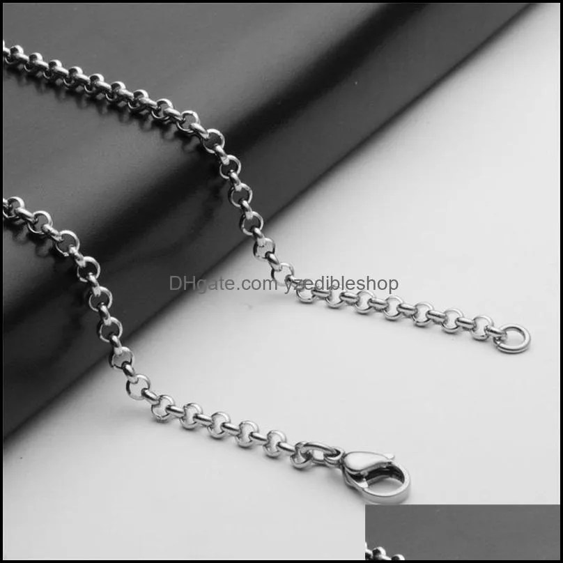 2mm 2.5mm 3mm 4mm stainless steel link chains for hip hop pendant necklaces women mens jewelry