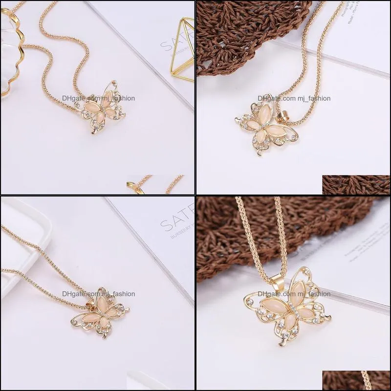 pretty butterfly necklace flawless opal butterfly pendant exquisite choker necklace sweater chain opal stone necklaces