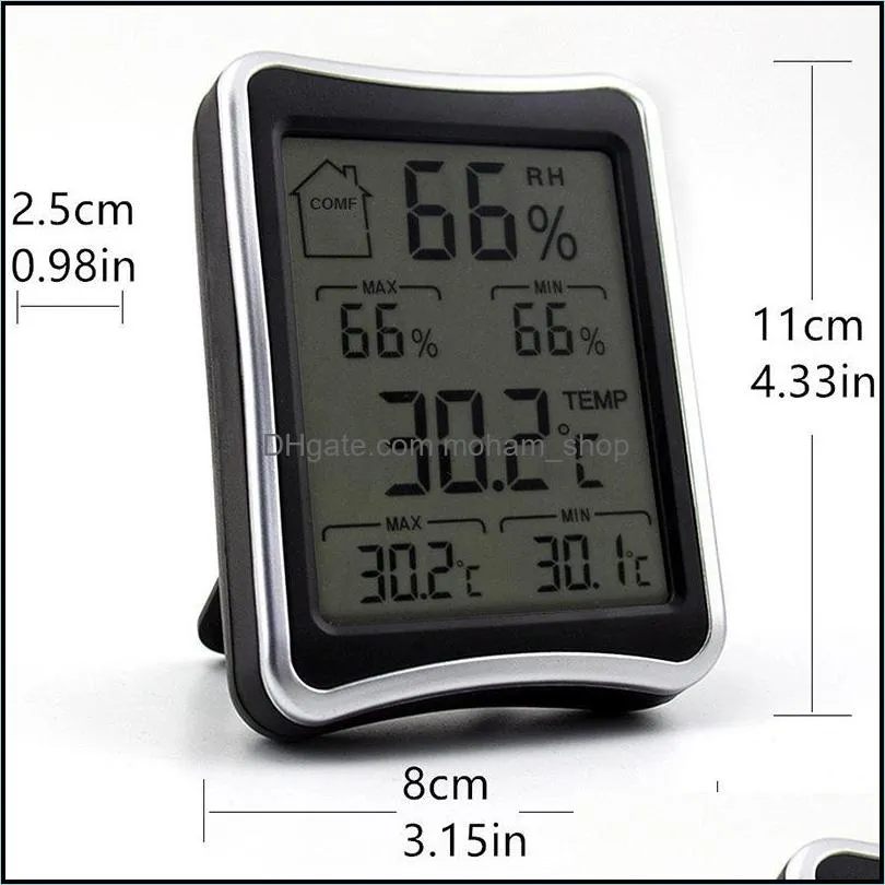 digital lcd environment thermometer hygrometer humidity temperature meter big screen indoor household thermometers and hygrometer dbc