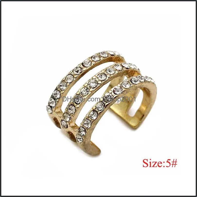 zinc alloy punk style geometry personalized gold silver punk ring hollow opened statement vintage finger ring for women 2017 fashion