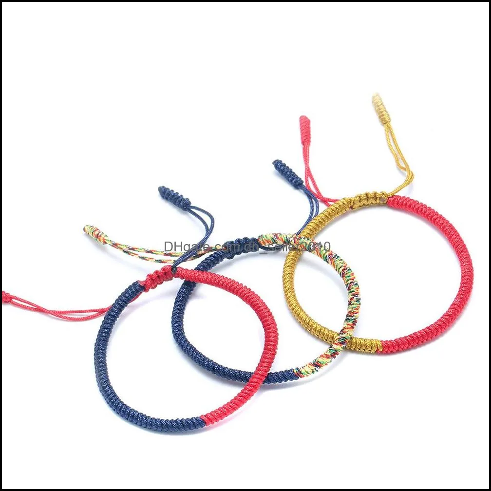 fashion handwoven knot color colorful line lucky red rope bracelet national wind woven bracelet