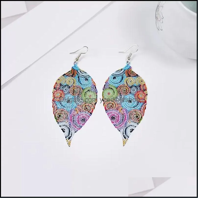 vintage colorful hollow out metal leaf dangle drop earrings for women fashion ear rings jewelry c3