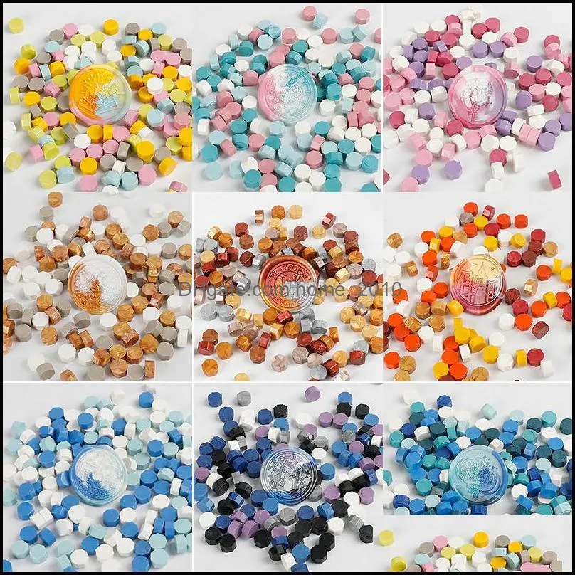 100pcs/bag vintage octagon seal wax grain fire paint stamp envelope diy wedding birthday party invitation postcard stampseal