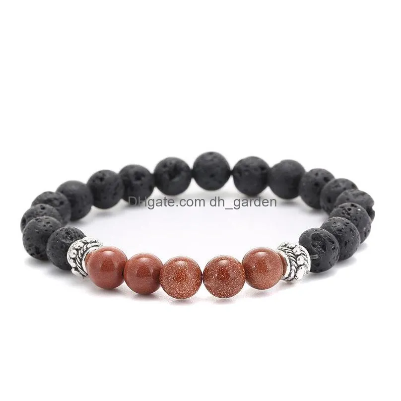 volcanic stone strand bracelets weathering agate stones matte yoga set buddha beads bracelet mens ethnic tiger eye stone womens