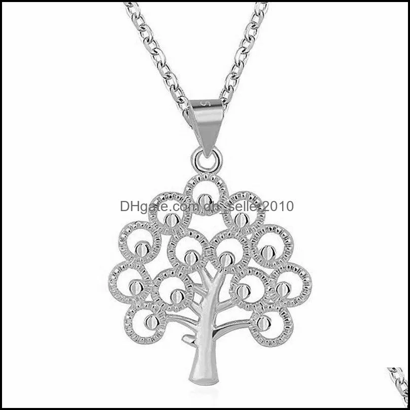 fashion creative gold plated clover necklace brass gold plated fashion clover pendant necklace tree of life pendants necklaces