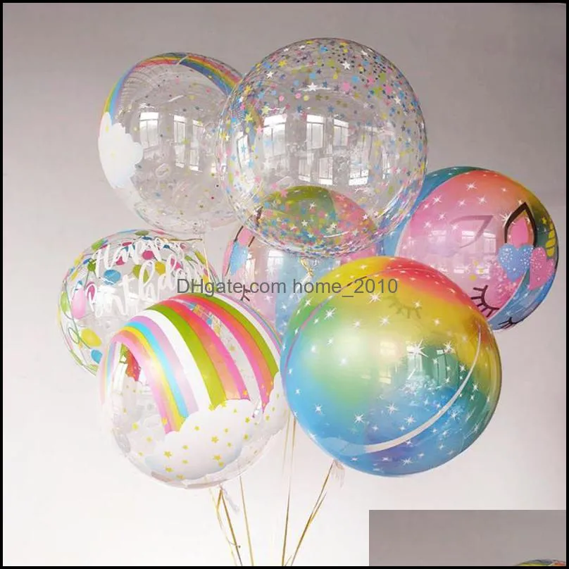 5pcs 20inch clear bobo balloons decor birthday helium wedding baby shower supplies letter rainbow printedparty