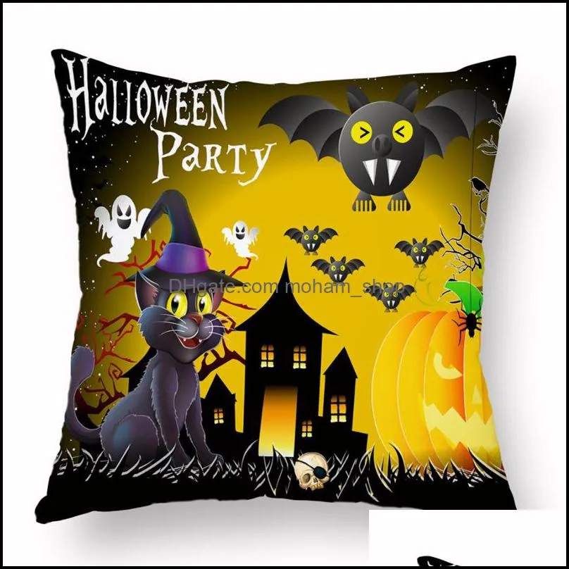 holloween pillowcase 45x45cm pumpkin skull witch series printed soft home cushion cover decoration furnishing throw pillow cases