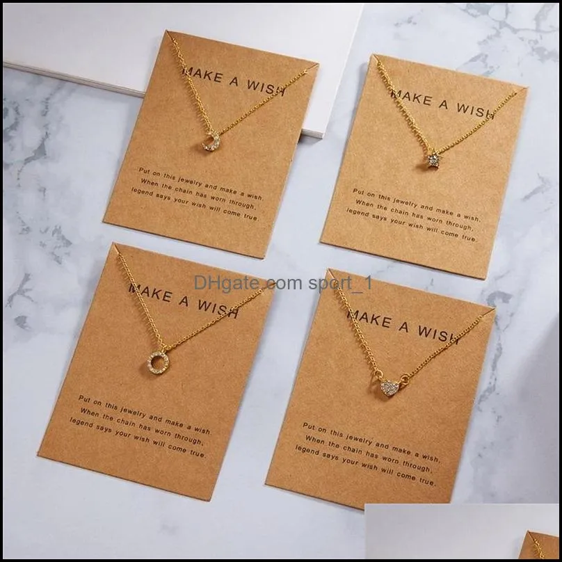  star sky paper card dogeared necklace series a variety of diamond pendant clavicle chain womens personality jewelry wholesale