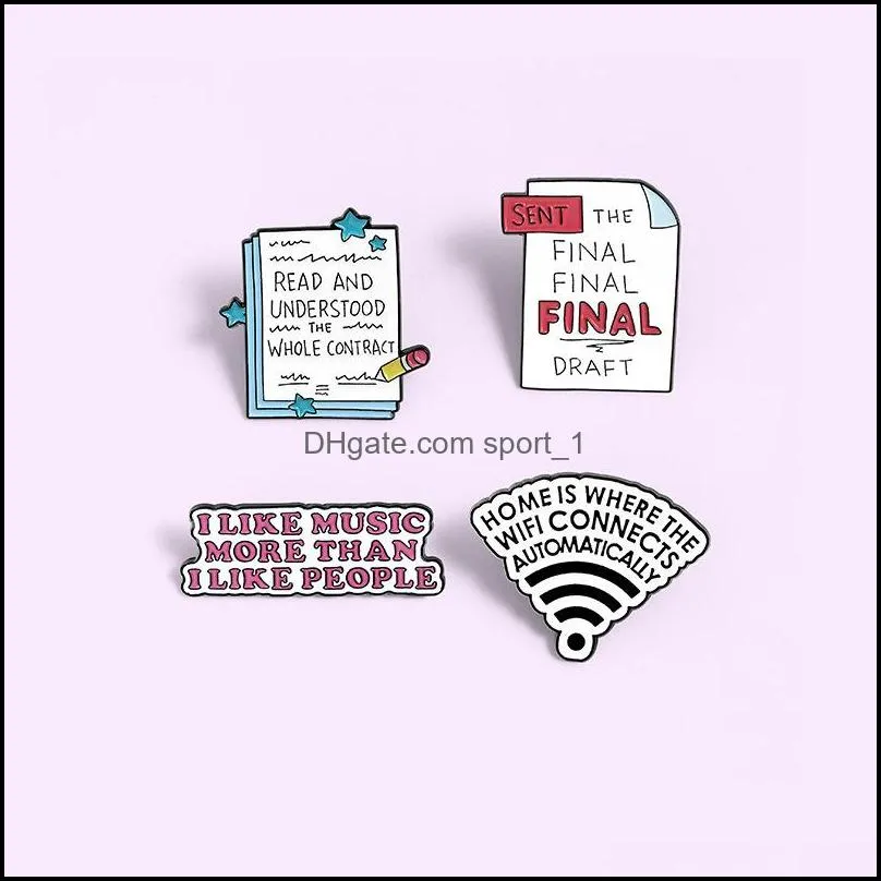 letter wifi pin alloy cartoon student shirt brooches bag fashion simple jewelry for daily life 1 7zb q2