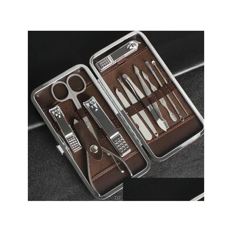 novelty practical manicure set pedicure scissor tweezer knife ear pick utility nail clipper kit stainless steel care tools suit new 8 8nb