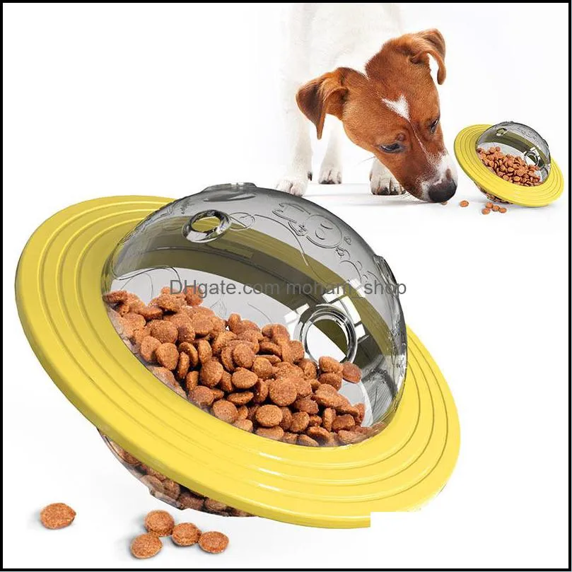 flying saucer dog game flying discs toys cat chew leaking slow food feeder ball puppy iq training toy anti choke puzzle dogs