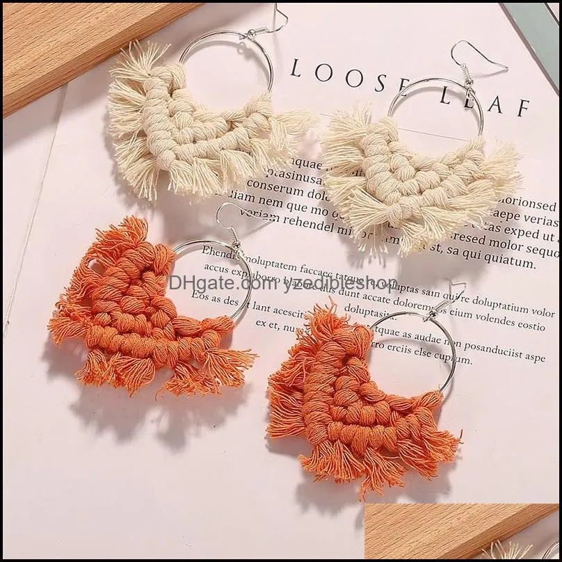 bohemian ethnic tassel earrings for women handmade colorful big heart statement hoop dangle earrings for girl jewelry gift 3589 q2