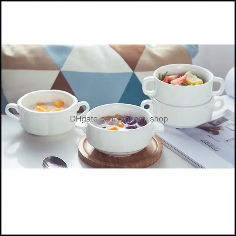 bowls ceramic soup bowl for restaurant logo can be customized wholesale