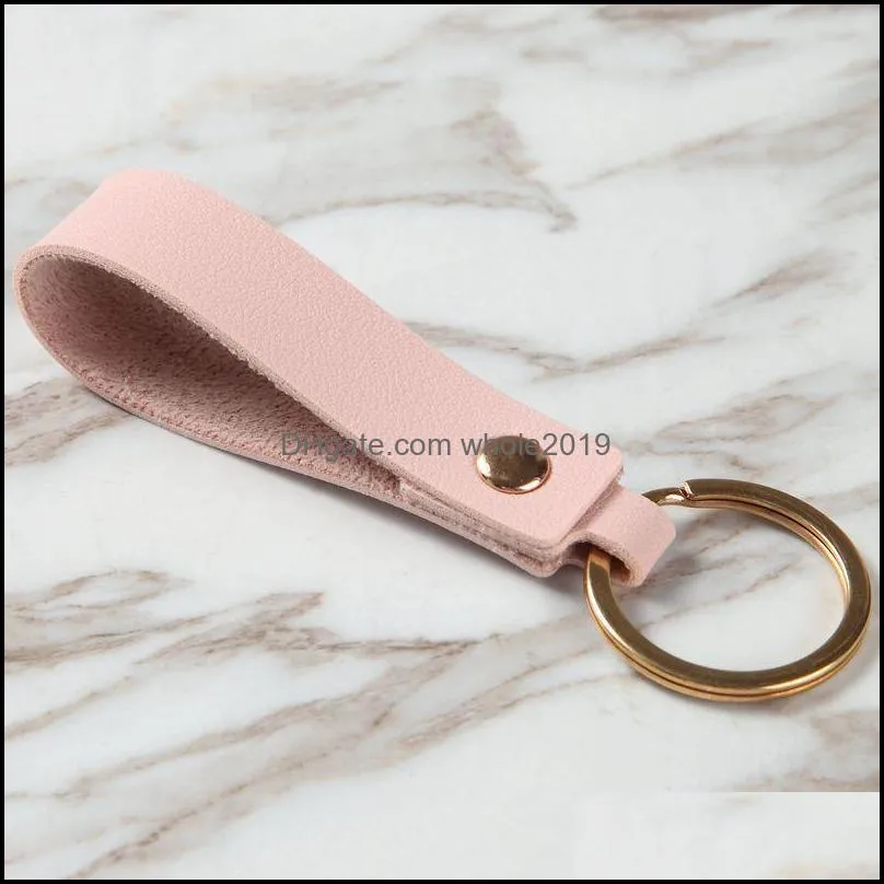 fashion pu leather keychain business gift keyring men women car key strap waist wallet keychains 78 e3