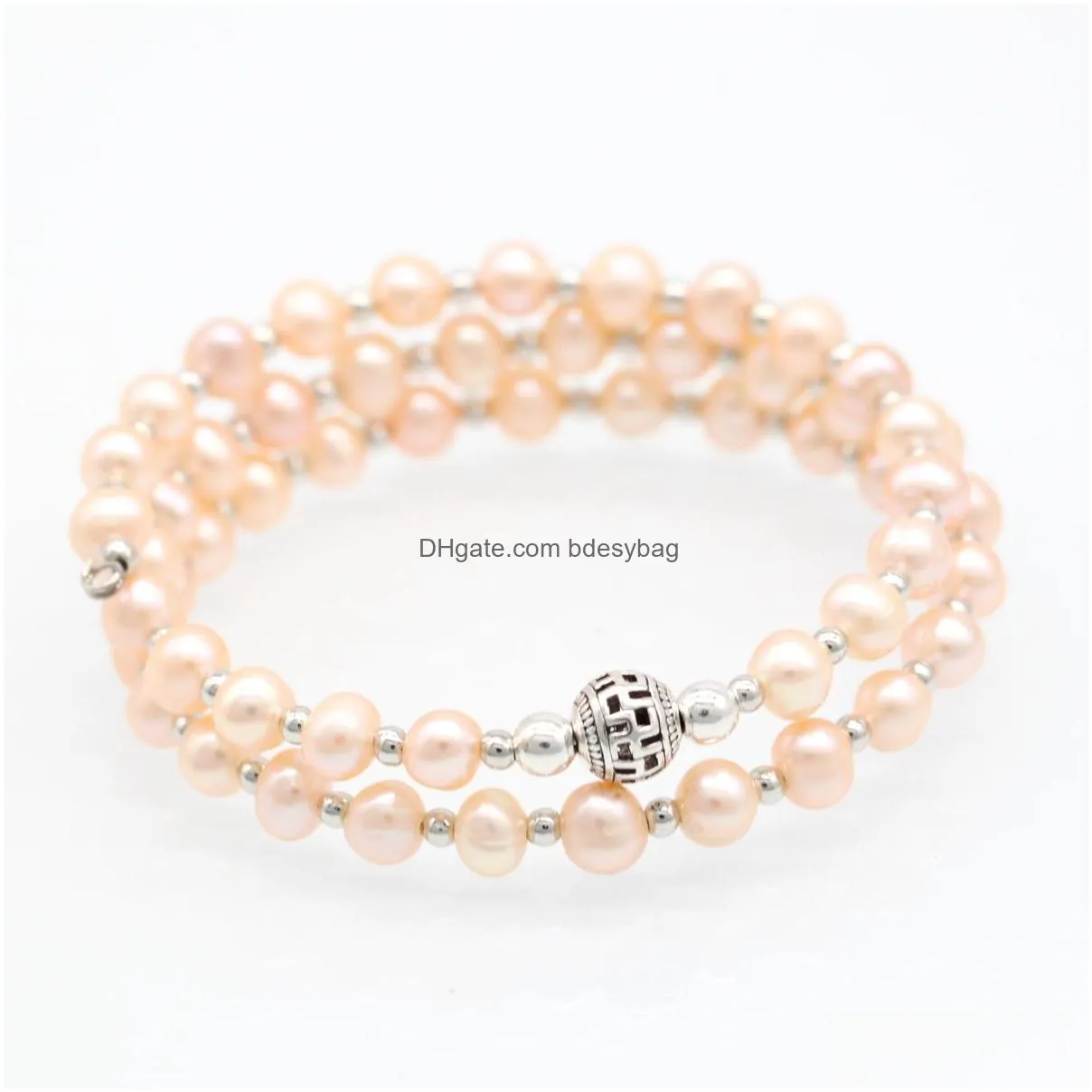 love wish pearl wrap bracelet freshwater cultured dyed color pearl bangle adjustable pearl beads bracelet jewelry for women