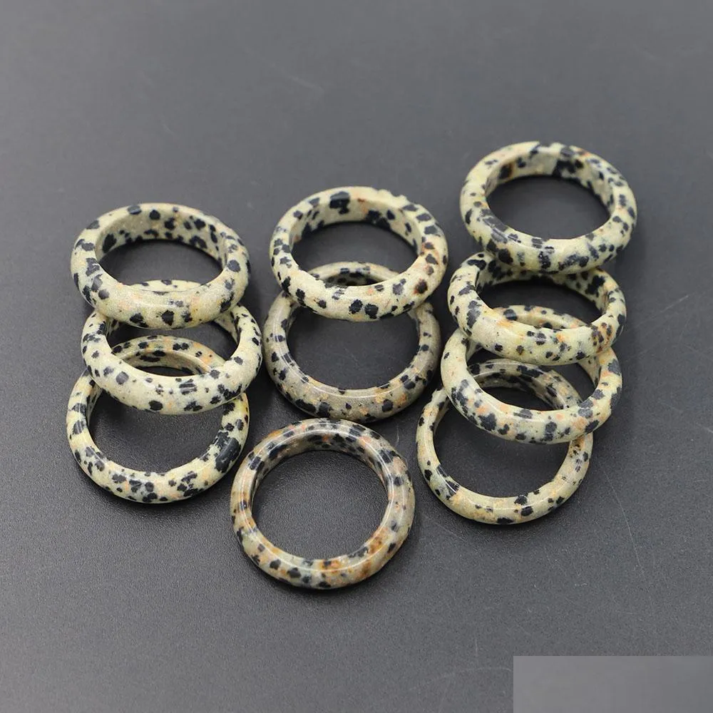 men 6mm band natural stone damation jasper quartz glass crystal stone rings trendy reiki wedding girls fashion party jewelry