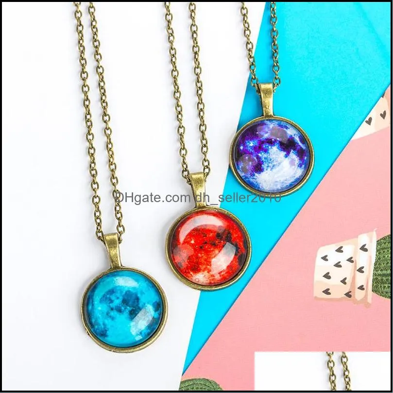 glass necklace luminous star series planet darkness crystal necklaces