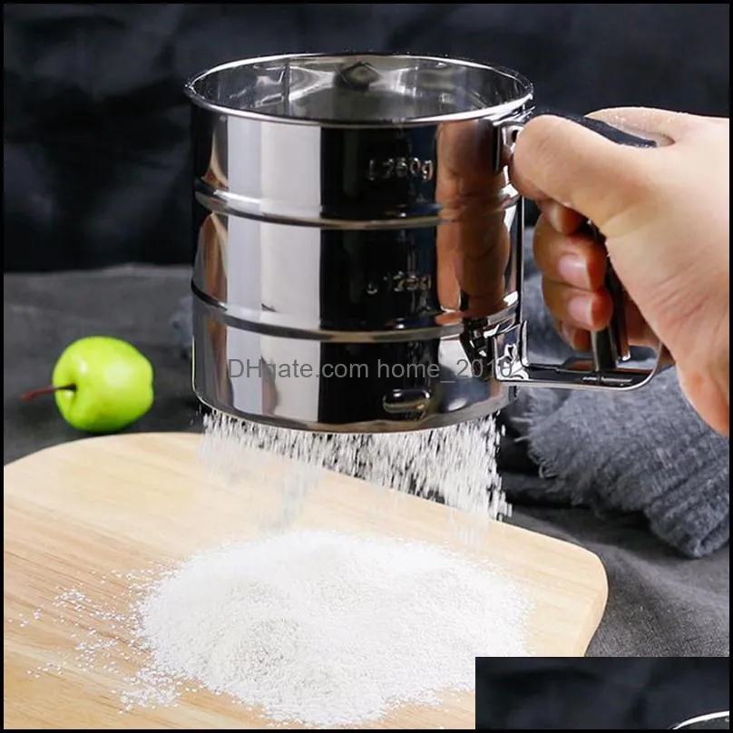 flour sieve kitchenware bakeware supplies portable baking tools stainless steel high quality silver handheld sifter pastry