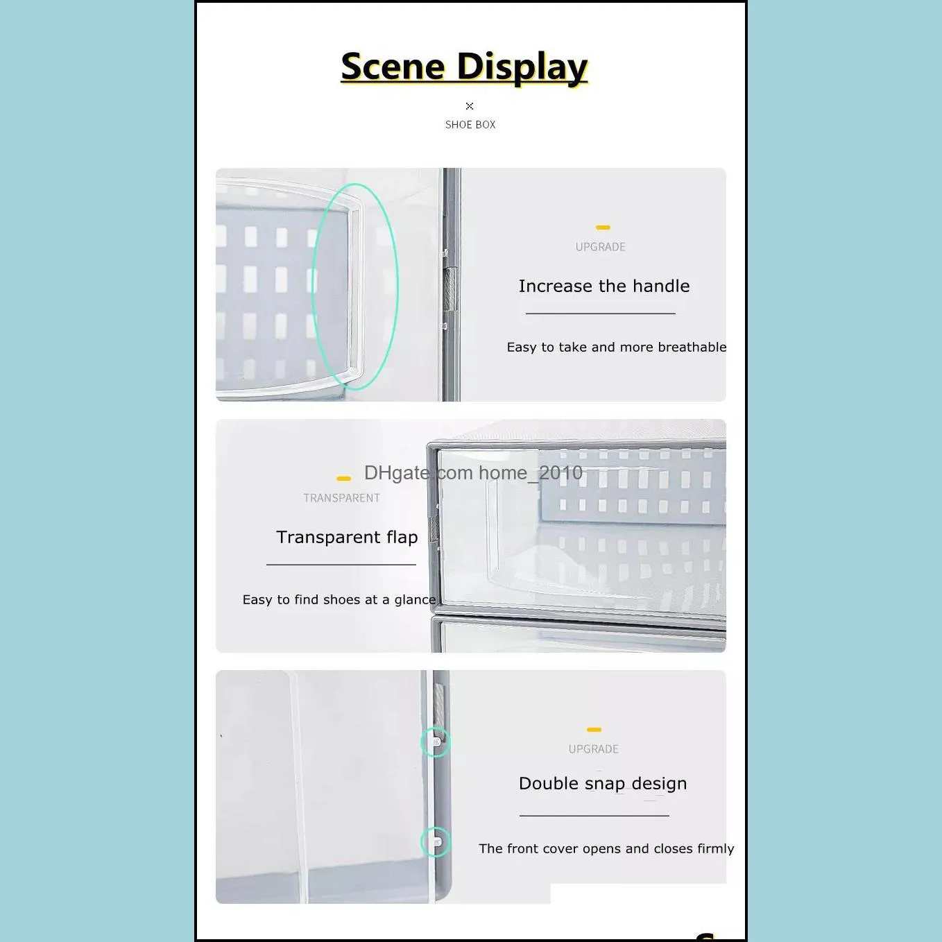 transparent plastic shoe box unisex combined shoe cabinet dustproof space saving