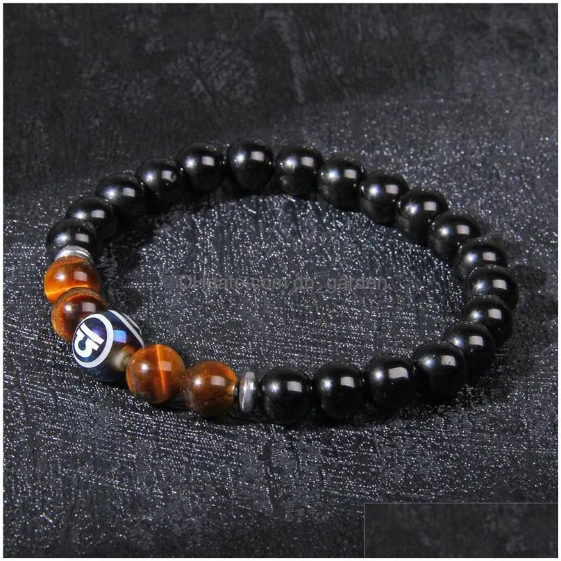 12 zodiac strand bracelet natural tiger eye stone couples lovers friendship charm bracelets men women buddha yoga jewelry elasticity