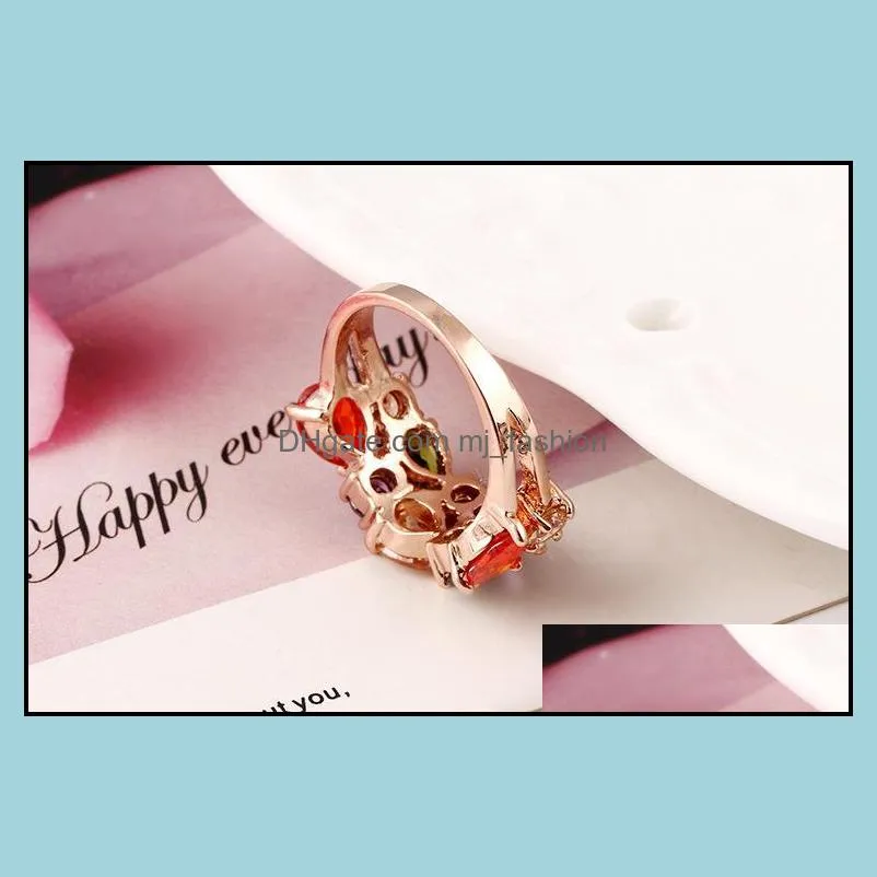 ring beautifully diamond engagement cubic zirconia ring luxury wholesale jewellery wedding ring set 18k rose gold gemstone rings