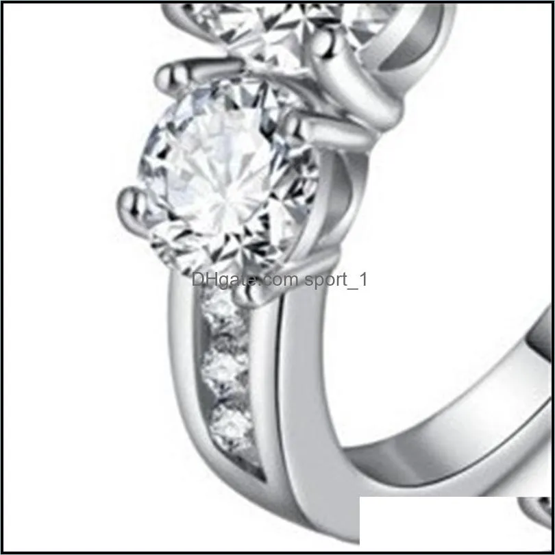 3 stone cz engagement ring 925 sterling silver rings for women anniversary ring wedding rings silver 925 jewelry 1234 t2